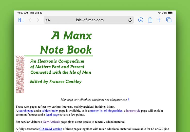 Isle of Man Genealogy - Manx Notebook