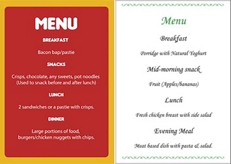 Before & After Menu